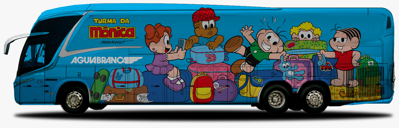 Ônibus da Turma da Mônica da Viação Águia Branca chega ao Leste de Minas