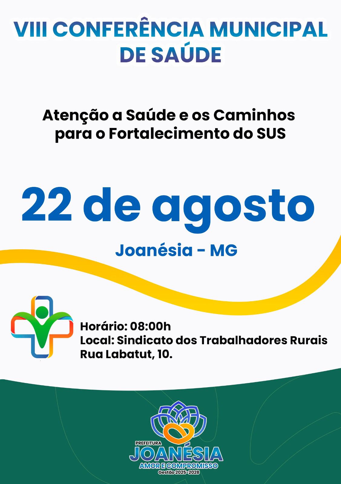 Joanésia convida população para a VIII Conferência Municipal de Saúde