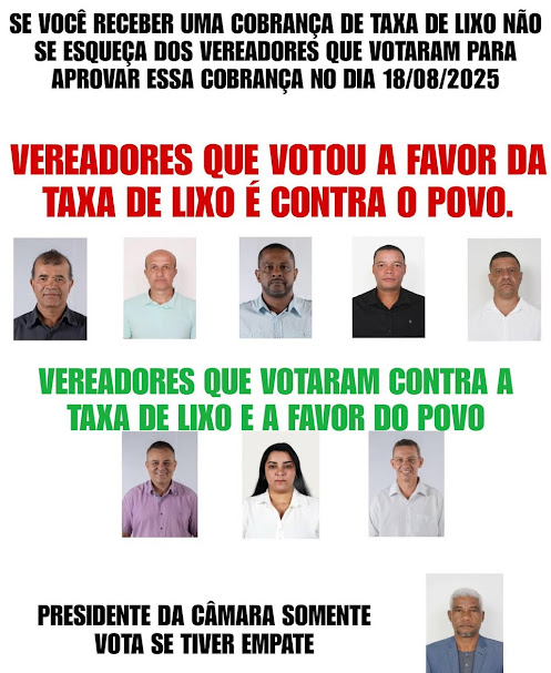 Câmara de Açucena aprova taxação do lixo, a maior da região