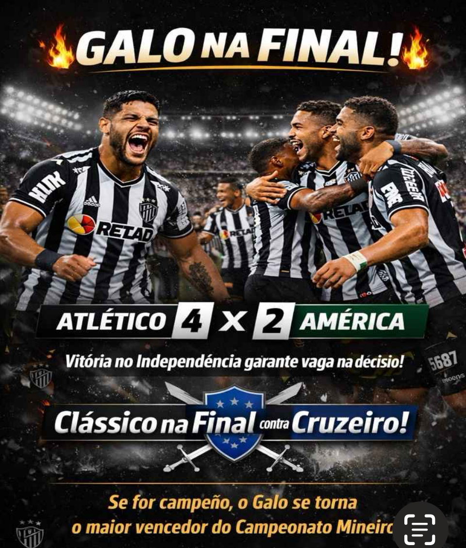 🏆 Atlético vence o América e garante vaga na final do Mineiro