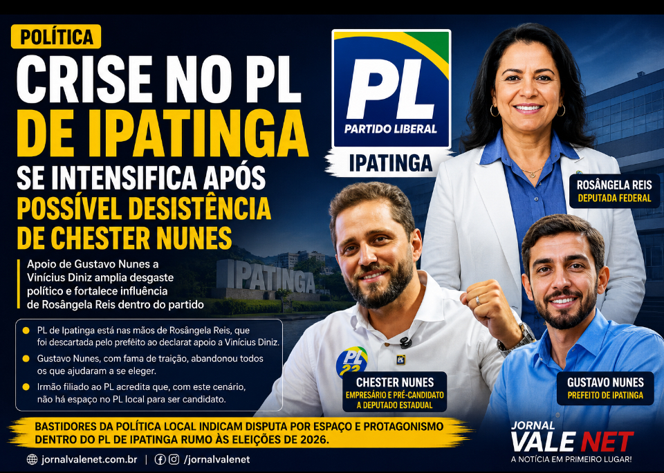 PL de Ipatinga vive crise  interna após recuo de Chester Nunes e desgaste com Rosângela Reis